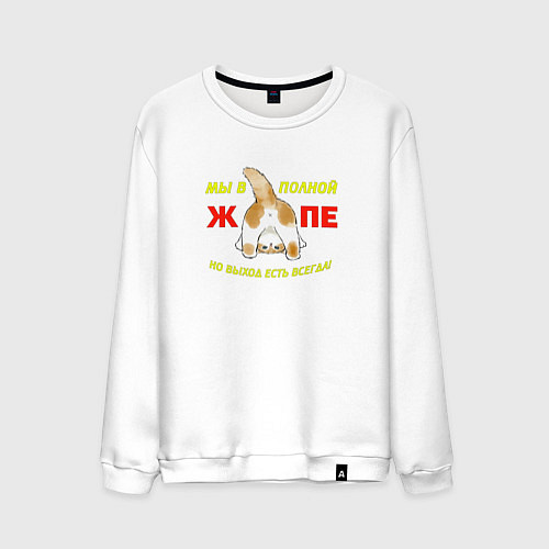 Мужской свитшот Мы в полной жопе / Белый – фото 1
