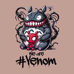 Свитшот хлопковый мужской Totoro-Venom and Spider-man, цвет: пыльно-розовый — фото 2