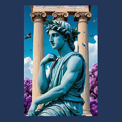 Свитшот хлопковый мужской Античный персонаж на фоне колонн, цвет: тёмно-синий — фото 2