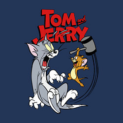 Свитшот хлопковый мужской Том и Джерри - кувалда, цвет: тёмно-синий — фото 2