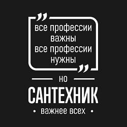 Свитшот хлопковый мужской Сантехник нужнее всех, цвет: черный — фото 2