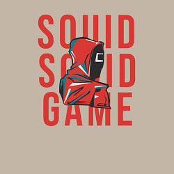 Свитшот хлопковый мужской Squid squid game, цвет: миндальный — фото 2