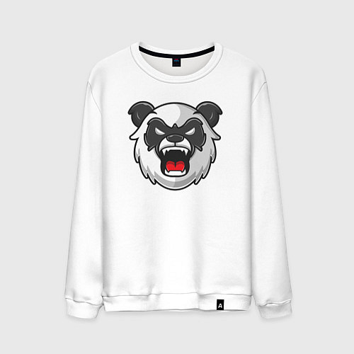 Мужской свитшот Angry panda / Белый – фото 1