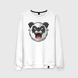 Свитшот хлопковый мужской Angry panda, цвет: белый