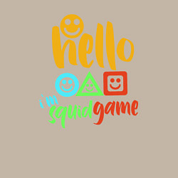 Свитшот хлопковый мужской Hello squid game, цвет: миндальный — фото 2