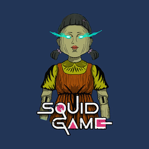 Мужской свитшот Squid game doll / Тёмно-синий – фото 3