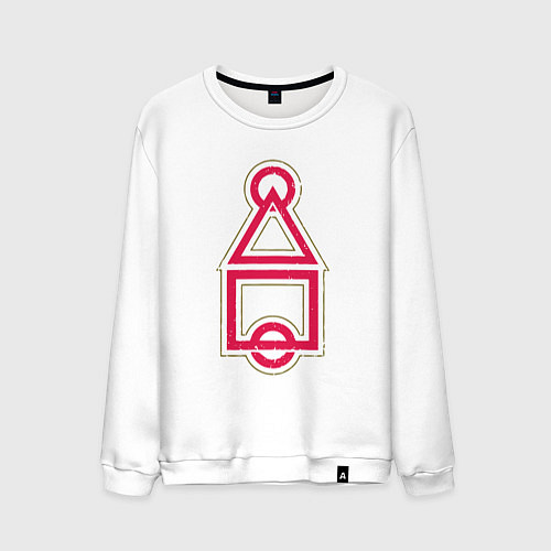 Мужской свитшот Символы игры в кальмара / Белый – фото 1