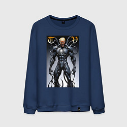 Свитшот хлопковый мужской Venom-Trump collaboration - ai art fantasy, цвет: тёмно-синий