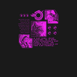 Свитшот хлопковый мужской Кошки-девушки и котёнок, цвет: черный — фото 2