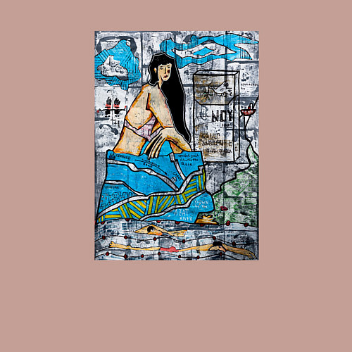 Мужской свитшот Garni-Gekhart swimming race / Пыльно-розовый – фото 3