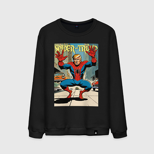 Мужской свитшот Spider-Trump in New York / Черный – фото 1