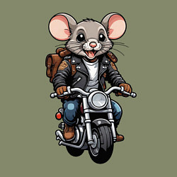 Свитшот хлопковый мужской Biker mice, цвет: авокадо — фото 2