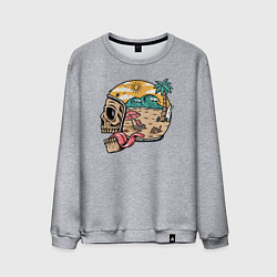 Свитшот хлопковый мужской Skull summer, цвет: меланж