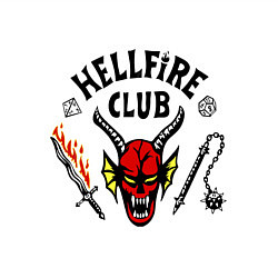 Свитшот хлопковый мужской Stranger things - hellfire club, цвет: белый — фото 2