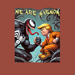 Свитшот хлопковый мужской Donald Trump and Venom - ai art fantasy, цвет: кирпичный — фото 2