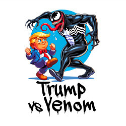 Свитшот хлопковый мужской Venom vs Donald Trump - ai art fantasy, цвет: белый — фото 2