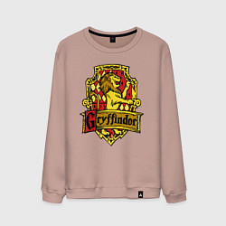 Свитшот хлопковый мужской Hogwarts - gryffindor logo, цвет: пыльно-розовый