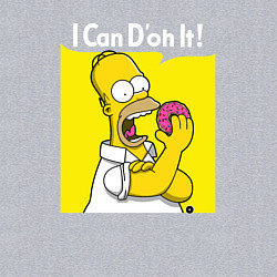 Свитшот хлопковый мужской Гомер с пончиком, цвет: меланж — фото 2