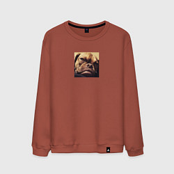 Свитшот хлопковый мужской Сердитый Песик, цвет: кирпичный