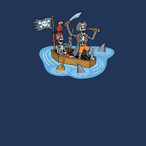Мужской свитшот Мёртвые пиратики / Тёмно-синий – фото 3