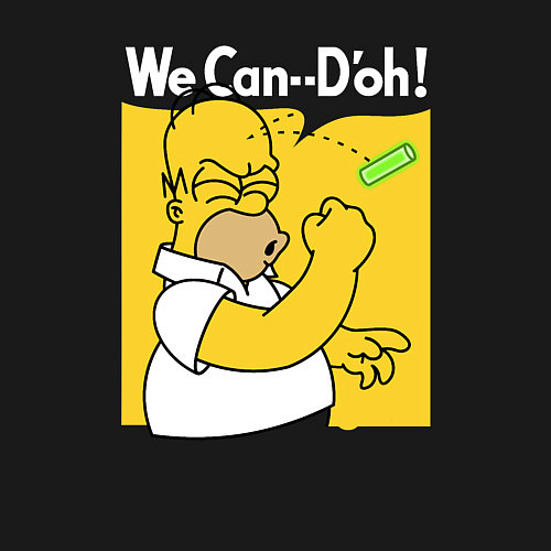 Мужской свитшот Homer can doh / Черный – фото 3