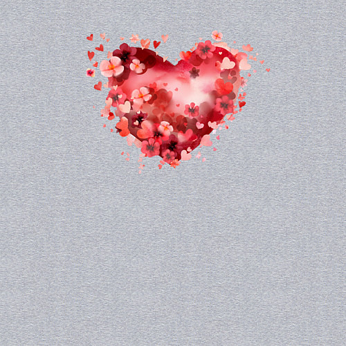 Мужской свитшот Цветы и сердечки / Меланж – фото 3