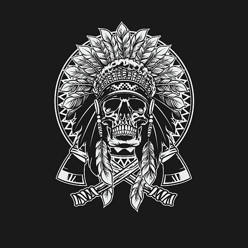 Мужской свитшот Indian skeletor / Черный – фото 3