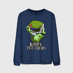 Свитшот хлопковый мужской Happy three friends - Flippy, цвет: тёмно-синий