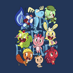 Свитшот хлопковый мужской Счастливые лесные друзья, цвет: тёмно-синий — фото 2