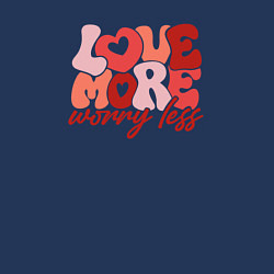 Свитшот хлопковый мужской Love more worry less, цвет: тёмно-синий — фото 2