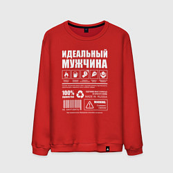 Свитшот хлопковый мужской Инструкция к мужчине, цвет: красный