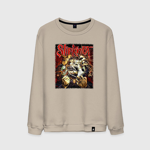 Мужской свитшот Слипкнот маски / Миндальный – фото 1