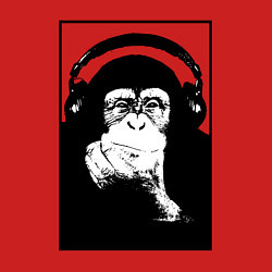 Свитшот хлопковый мужской Monkey in the headphones, цвет: красный — фото 2