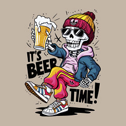 Свитшот хлопковый мужской Skeleton - beer time, цвет: миндальный — фото 2