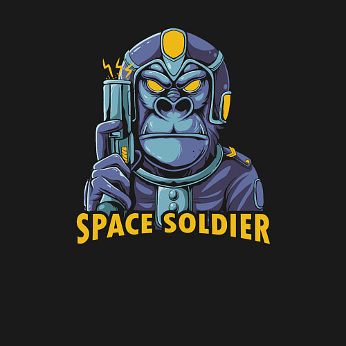 Мужской свитшот Monkey space soldier / Черный – фото 3