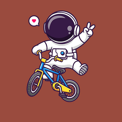 Мужской свитшот Космонавт на велике / Кирпичный – фото 3