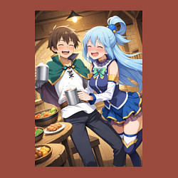 Свитшот хлопковый мужской Кадзума и Аква веселые будни, цвет: кирпичный — фото 2