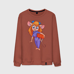 Свитшот хлопковый мужской Rescue rangers - Gadget Hackwrench, цвет: кирпичный