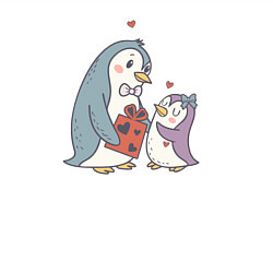 Свитшот хлопковый мужской Парочка влюбленных пингвинов, цвет: белый — фото 2