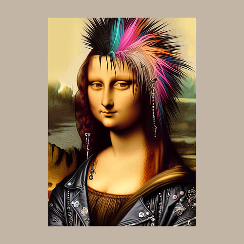 Мужской свитшот Mona Lisa - punks not dead / Миндальный – фото 3