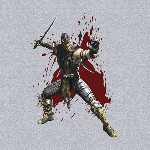 Мужской свитшот Scorpion Mortal Kombat / Меланж – фото 3