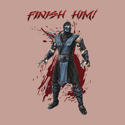 Свитшот хлопковый мужской Finish him Sub-Zero Mortal Kombat, цвет: пыльно-розовый — фото 2