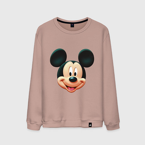 Мужской свитшот Mickey mouse head / Пыльно-розовый – фото 1