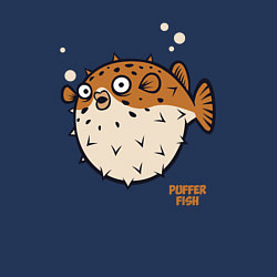 Свитшот хлопковый мужской Рыбка фугу, цвет: тёмно-синий — фото 2