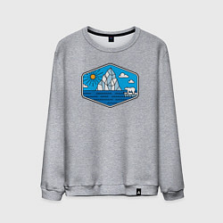 Свитшот хлопковый мужской Северный мишка, цвет: меланж