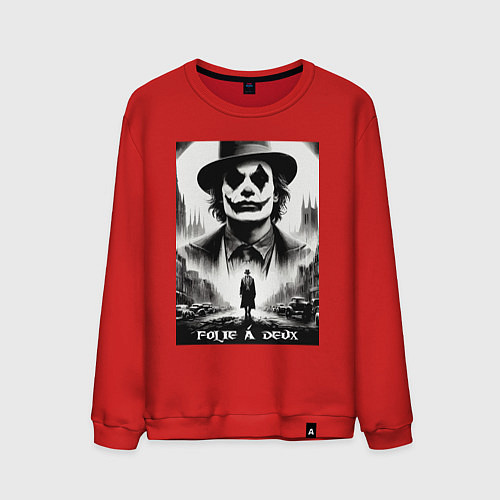 Мужской свитшот Movie Joker - folie a deux meme / Красный – фото 1