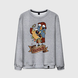 Свитшот хлопковый мужской Flapjack - heart candies, цвет: меланж
