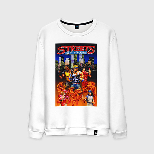 Мужской свитшот Streets of rage - bare knuckle / Белый – фото 1
