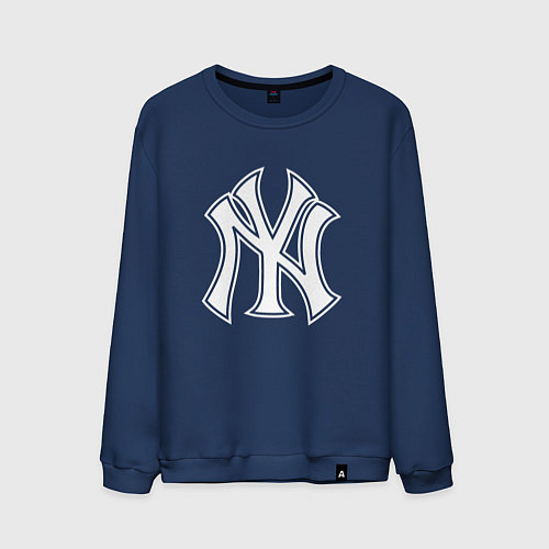 Мужской свитшот New York yankees - baseball logo / Тёмно-синий – фото 1