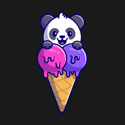 Свитшот хлопковый мужской Panda ice cream, цвет: черный — фото 2